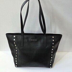 Michael Kors Purse Black Leather Rivington Large Studded Tote Bag
